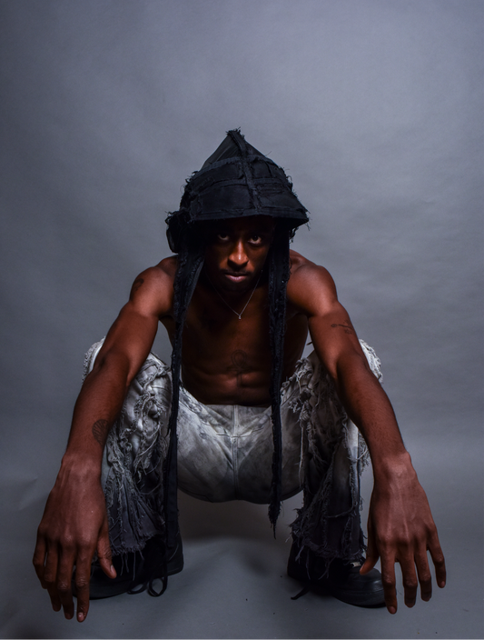 “Ruin Drape” Denim Durag/Top