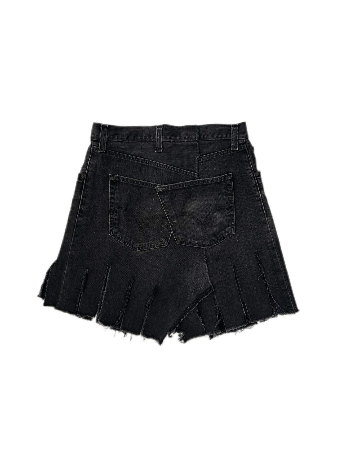 “Frayline” Denim Wrap Skirt