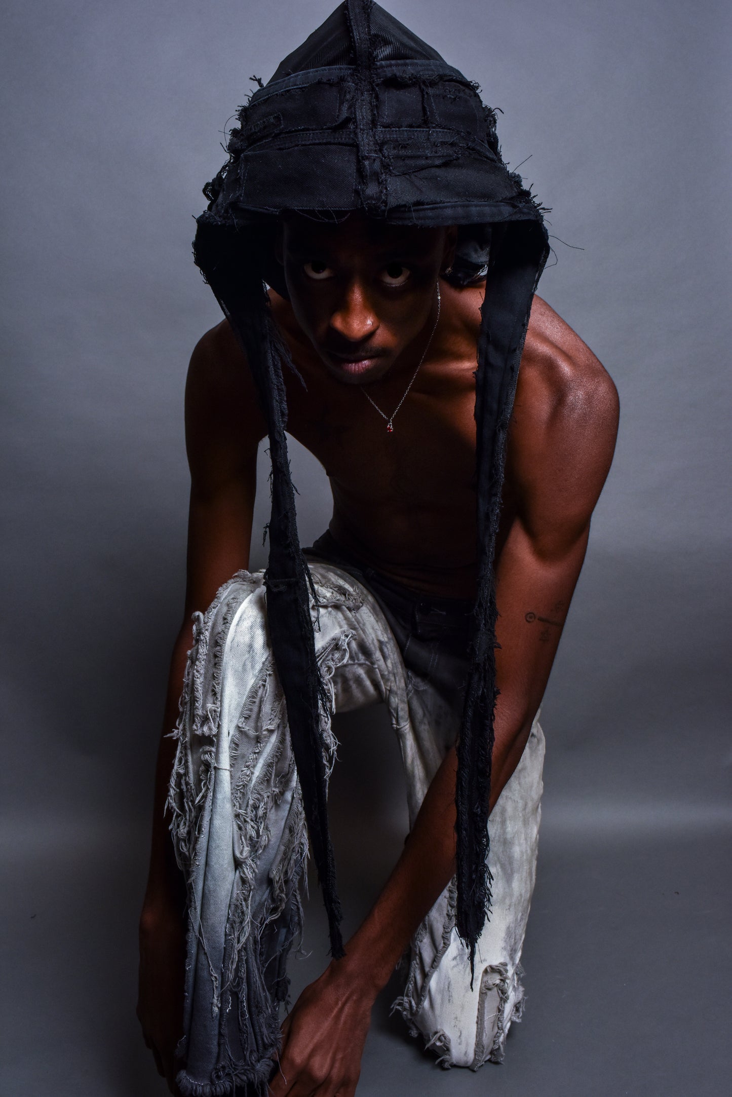 “Ruin Drape” Denim Durag/Top
