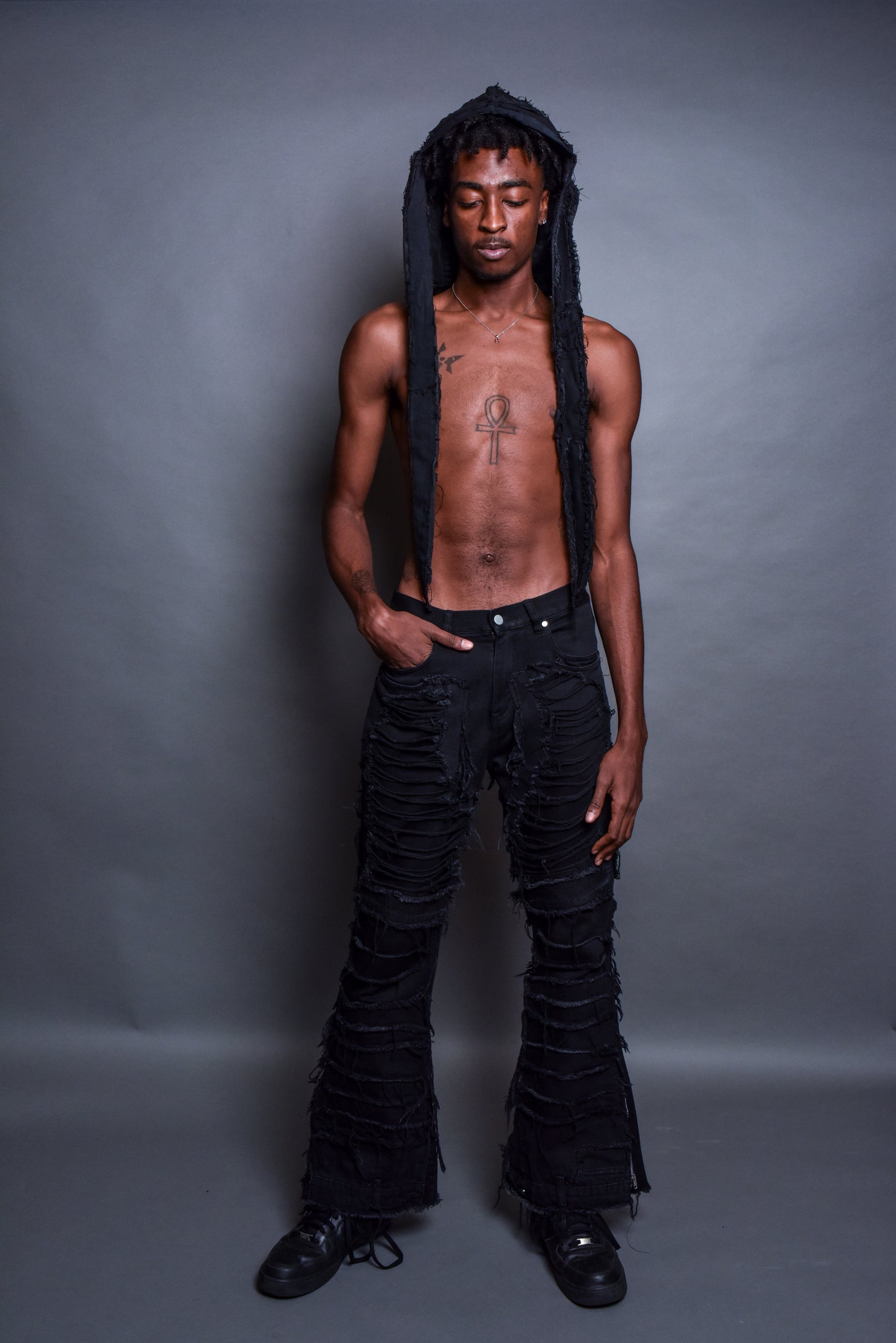 “Ruin Drape” Denim Durag/Top